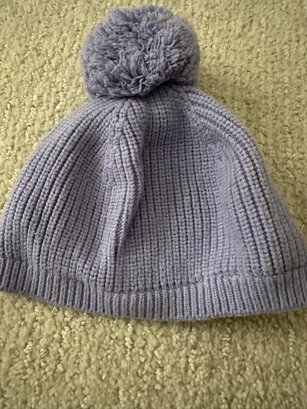 Janie and Jack Kids Pom-Pom Knit Beanie in Light Lavender